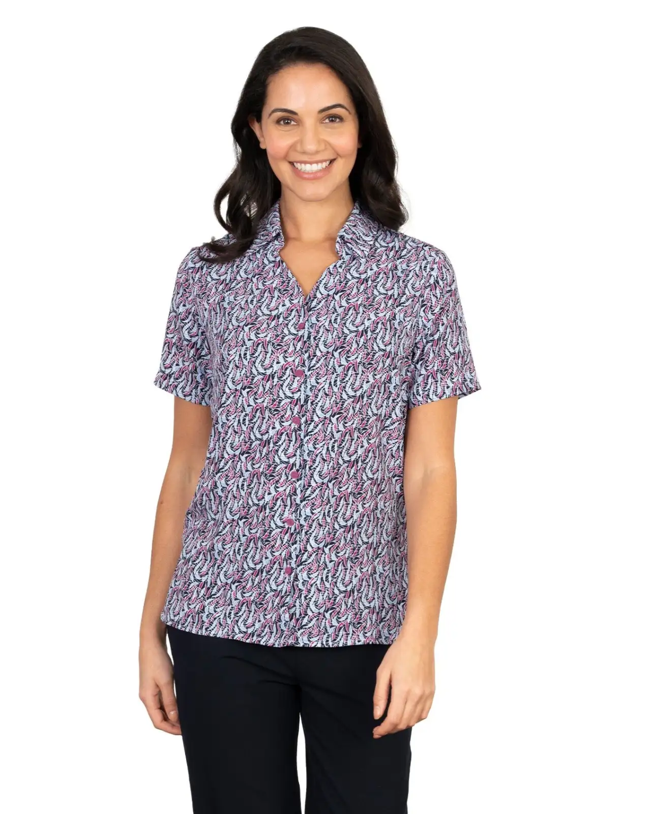 Blouses Vortex Designs Willow Berry Button Down Short Sleeve £28.00