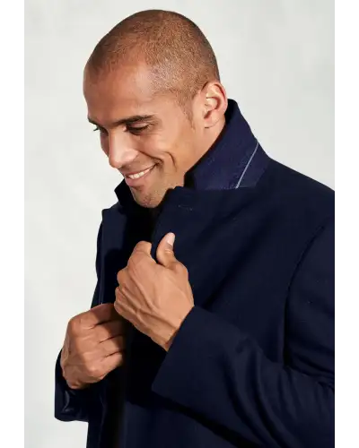 Outerwear Brook Taverner Hutchinson Navy Wool Blend Overcoat £134.00