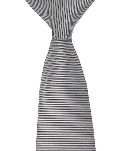 Soprano Silver Horizontal Twill Clip-On Polyester Tie | Soprano Ties ST WP SILVER CLIP On