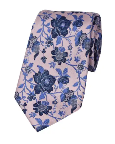 Silk Ties Soprano Ties Soprano Dusky Pink Floral Patterned Silk Tie £24.00