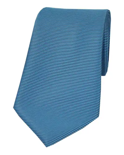 Polyester Ties Soprano Ties Soprano Mid Blue Horizontal Ribbed Polyester Tie £9.00