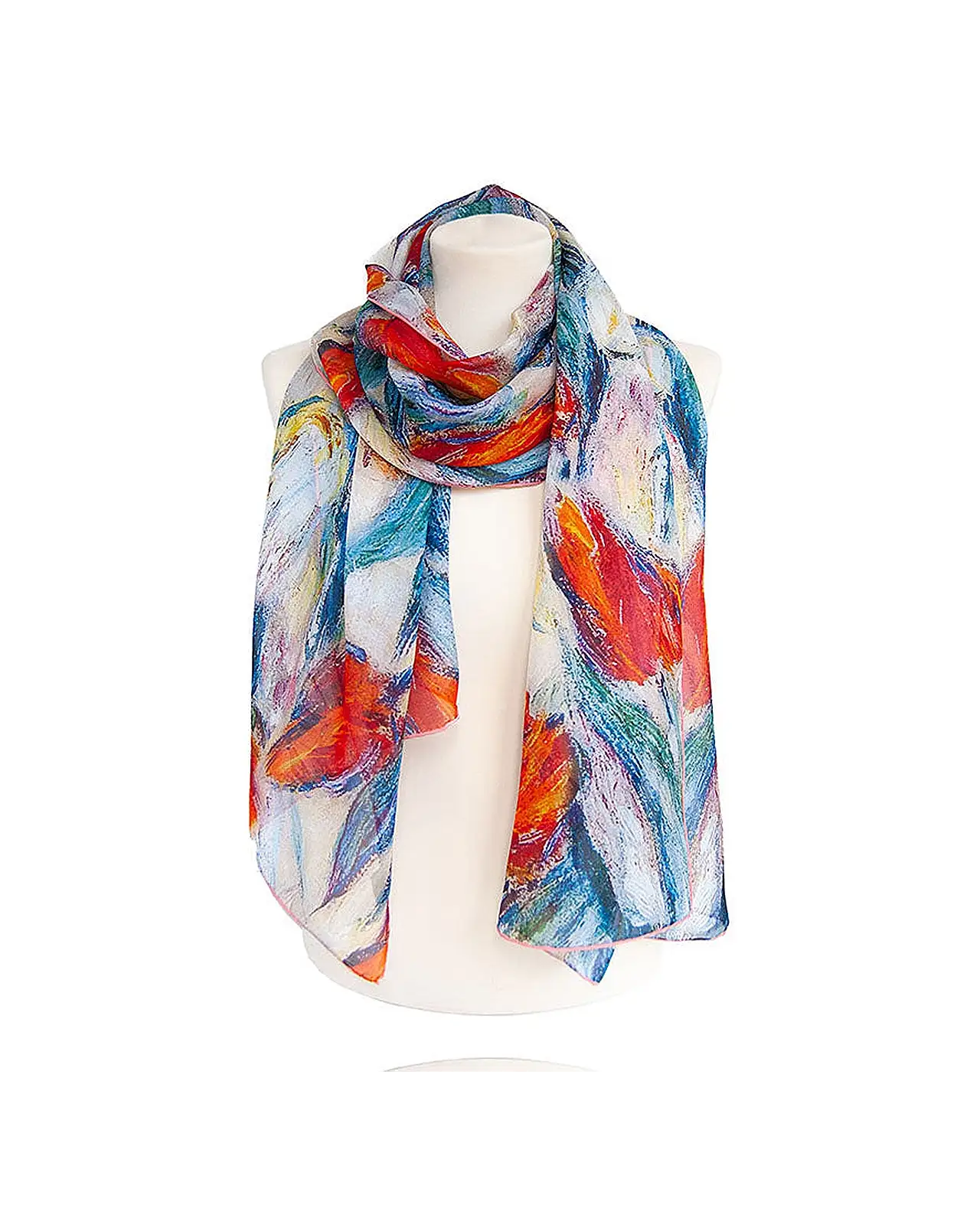 Scarves Fox and Chave Monet Tulips Chiffon Scarf £52.00