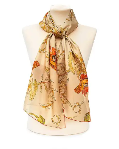 Scarves Fox and Chave May Morris Poppies Habotai Scarf £42.00