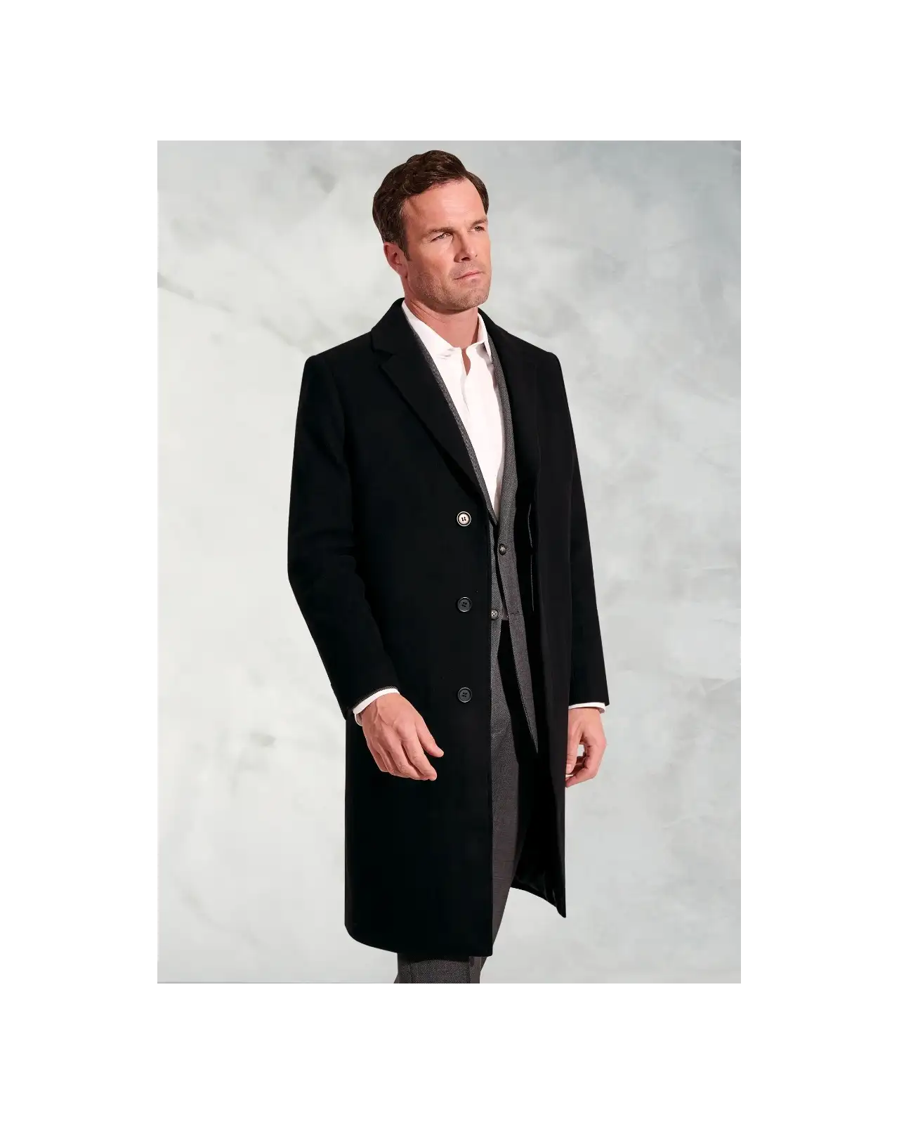 Overcoats Brook Taverner Bond Black Wool Cashmere Overcoat £269.00