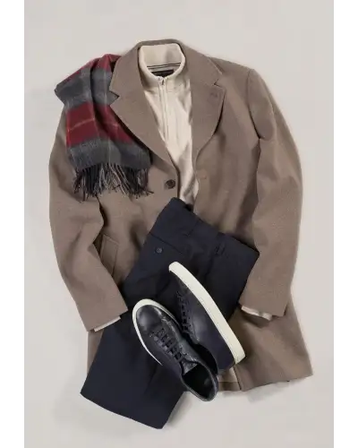 Overcoats Brook Taverner Hutchinson Taupe Wool Blend Overcoat £134.00