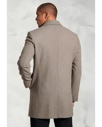 Overcoats Brook Taverner Hutchinson Taupe Wool Blend Overcoat £134.00
