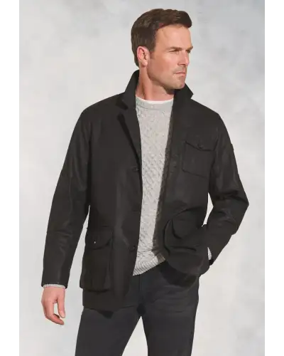 Jackets Brook Taverner Brooke Black Cotton Carbon Finish Jacket £134.00