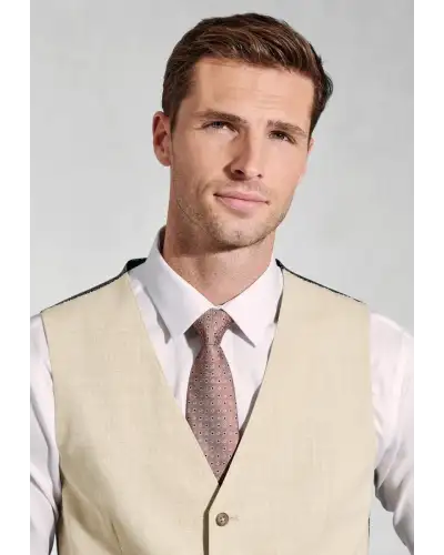 Linen Suits Brook Taverner Tailored Fit Mckellen Natural Linen Blend Suit Waistcoat £45.00