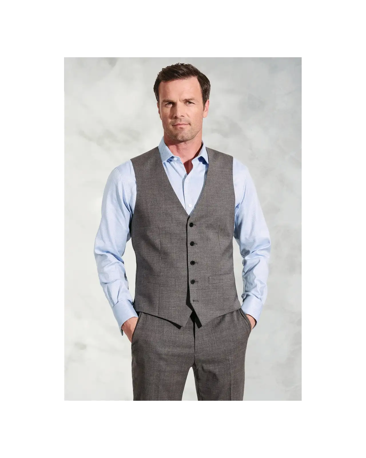 Waistcoats Brook Taverner Tailored Fit Avalino Grey Waistcoat £62.00