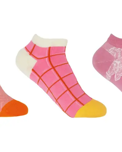 Women PEPER HAROW Womens Trainer Sock Bundle - Zigzag Grid Delicate £25.00
