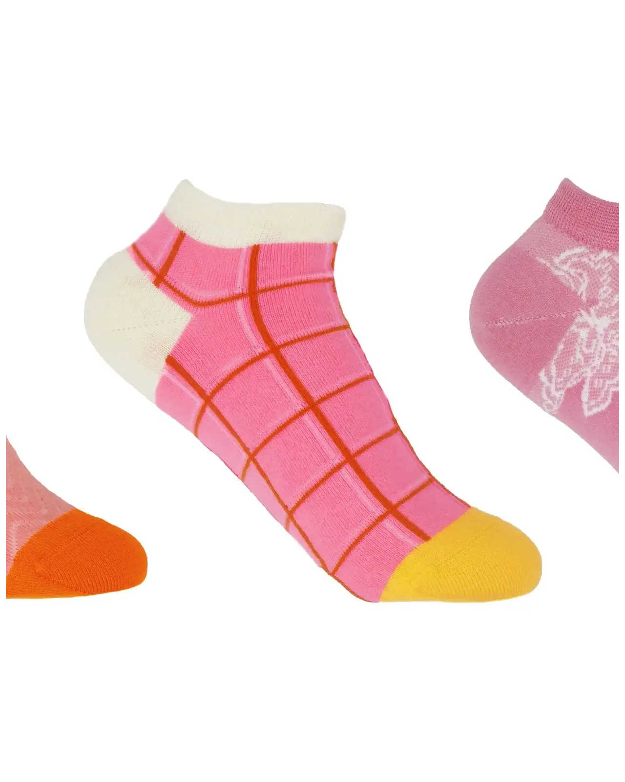 Women PEPER HAROW Womens Trainer Sock Bundle - Zigzag Grid Delicate £25.00