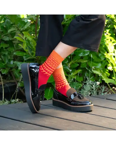 Women PEPER HAROW Wave Womens Socks - Orange £15.00