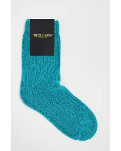 Women PEPER HAROW Ribbed Womens Bed Socks - Aqua £15.00