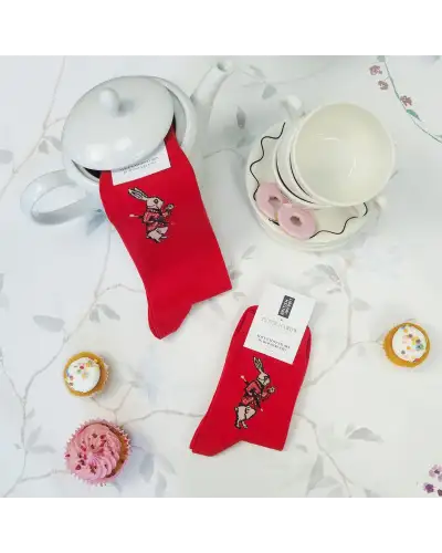 Men PEPER HAROW Alices Adventures In Wonderland Mens Socks - White Rabbit £16.00