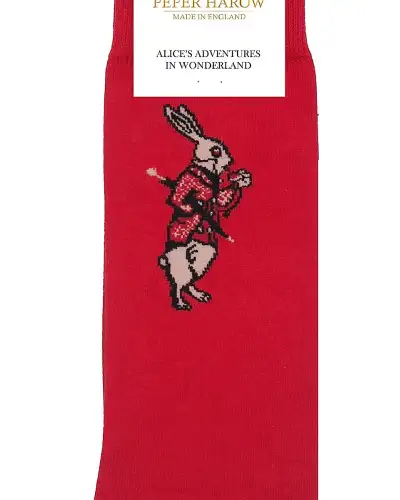 Men PEPER HAROW Alices Adventures In Wonderland Mens Socks - White Rabbit £16.00