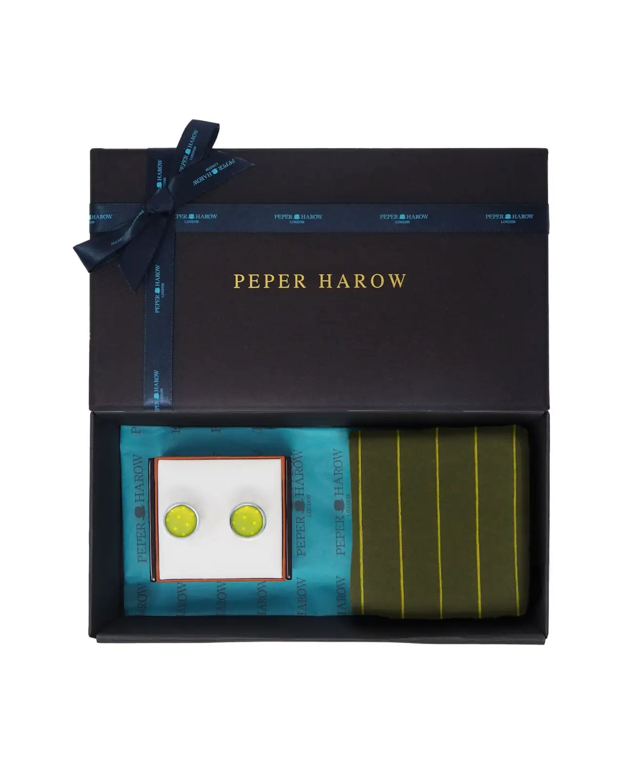 Gents PEPER HAROW For My Brother MenS Cufflink Gift Set - Olive £41.00