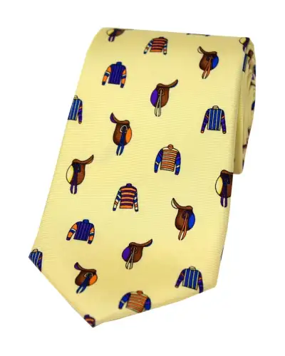 Silk Ties Soprano Ties Soprano Racing Colours And Saddles On Pastel Ground Country Silk Tie £23.00