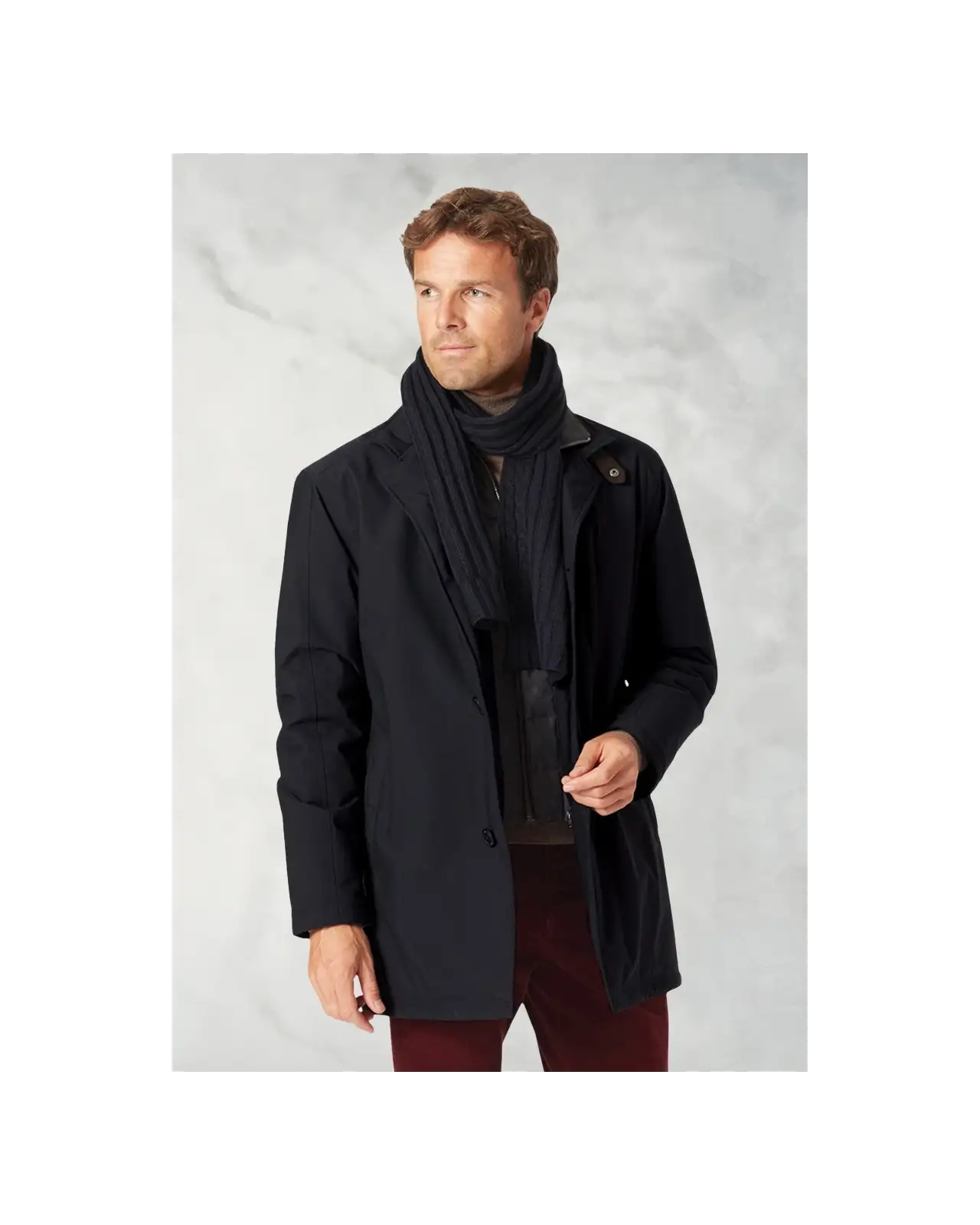 Coats Brook Taverner Bradshaw Navy Shortie Raincoat-BT-9967A £179.00