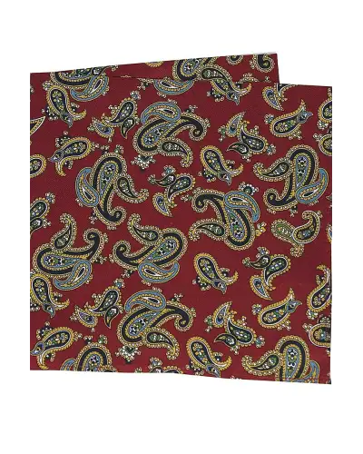 Pocket Square Soprano Ties Soprano Large Red Paisley Silk Pocket Square £15.00