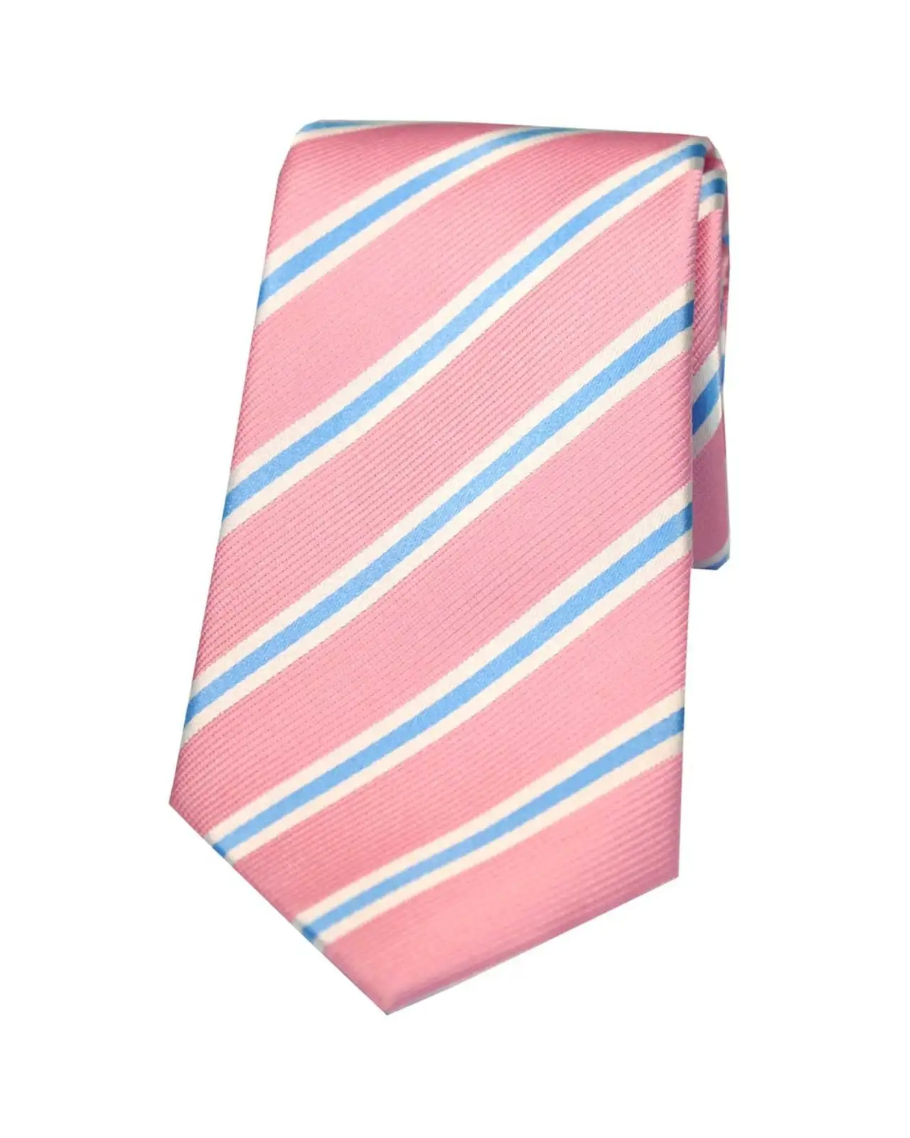 Silk Ties Soprano Ties Soprano Pink White And Sky Blue Striped Silk Tie £24.00