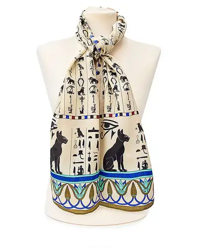 Scarves Fox and Chave Hieroglyphics Crêpe De Chine Scarf £45.00