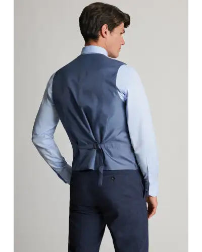 Wool Suits Brook Taverner Tailored Fit Suffield Navy Check Wool Blend Suit Waistcoat £63.00