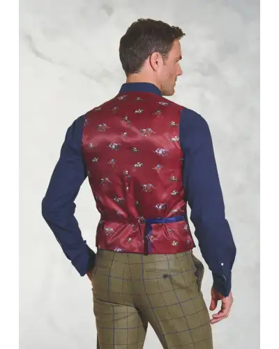 Three Piece Suits Brook Taverner Tailored Fit Haincliffe Green Check Wool Waistcoat £90.00