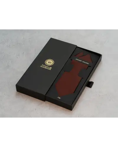 Tie Gift Sets Victory and Innsbruck Espresso Brown Textured Tie and Pocket Square Set £35.00