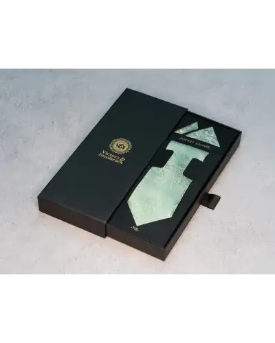 Ties Victory and Innsbruck BoyS Sage Green Textured Tie and Pocket Square £31.00