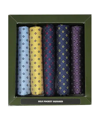 Pocket Square Soprano Ties Soprano Classic Neat Patterned 5 Colour Silk Pocket Squares £23.00