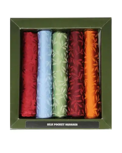 Pocket Square Soprano Ties Soprano Leaf 5 Colour Pack Silk Pocket Squares £23.00