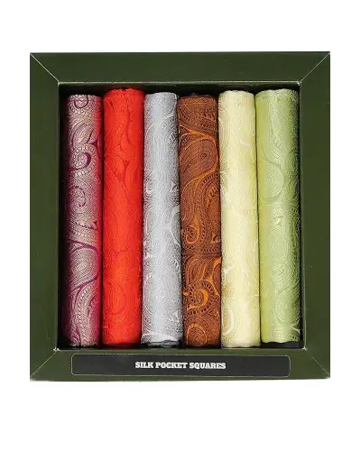 Paisley Ties Soprano Ties Soprano Tonal Paisley 5 Colour Silk Pocket Squares £23.00