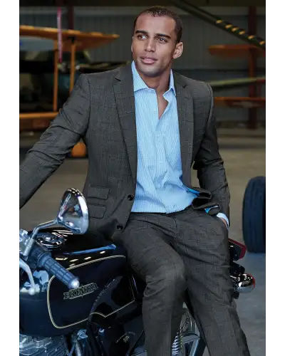 Suit Jackets Brook Taverner Tailored Fit Cassino Grey Check Washable Suit Jacket £161.00