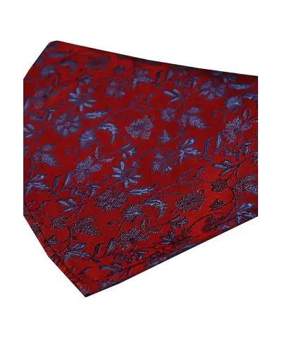 Silk Hankies Soprano Ties Soprano Red With Blue Small Flowers Silk Hanky £15.00