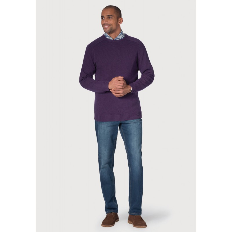 Jumpers Brook Taverner Charlbury Damson Lambswool Crew Neck Jumper £54.00