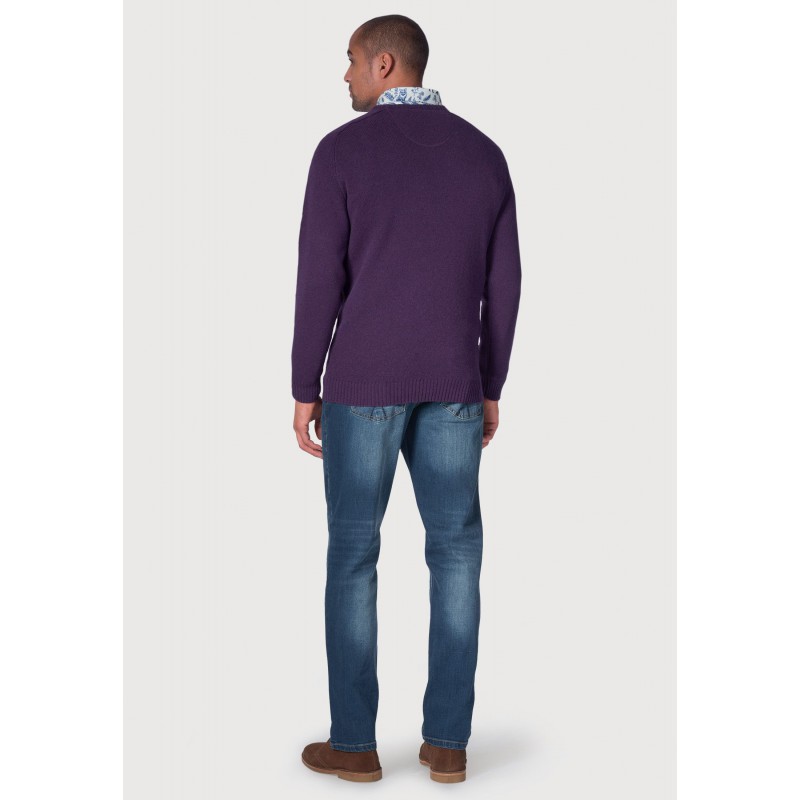 Jumpers Brook Taverner Charlbury Damson Lambswool Crew Neck Jumper £54.00