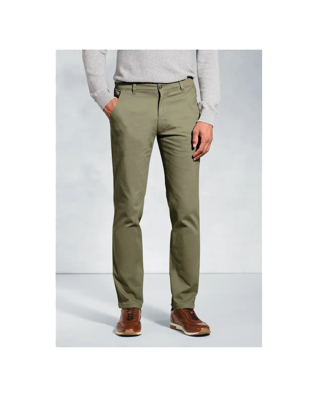 Fit Trousers Brook Taverner Regular Fit Denver Olive Stretch Cotton Chinos £45.00