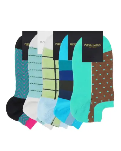 Women PEPER HAROW Womens Trainer Socks Bundle - Ocean £41.00