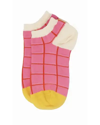 Women PEPER HAROW Grid Womens Trainer Socks - Pink £11.00