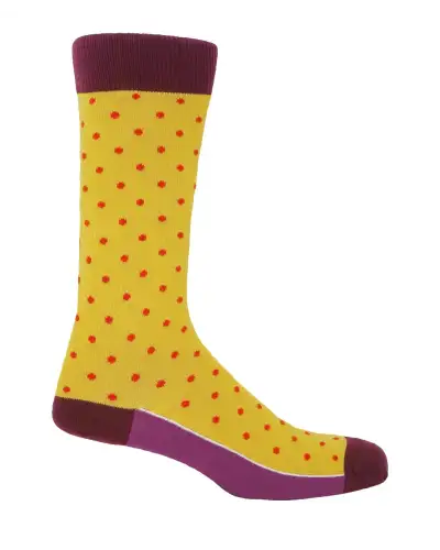 Men PEPER HAROW Pin Polka Mens Socks - Honey £16.00