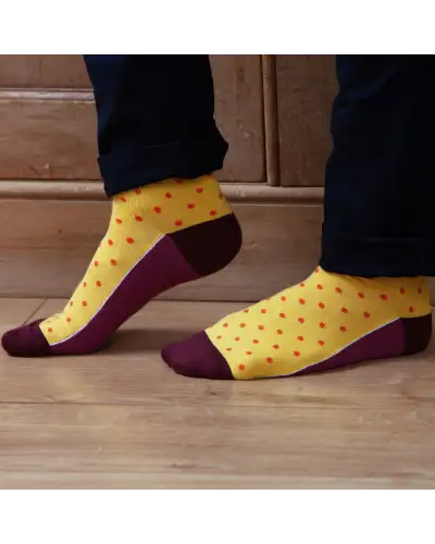 Men PEPER HAROW Pin Polka Mens Socks - Honey £16.00