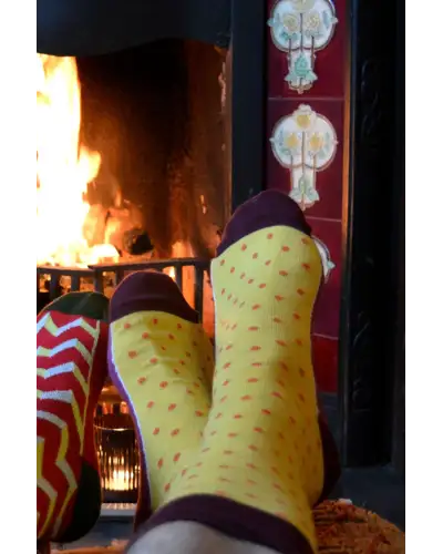 Men PEPER HAROW Pin Polka Mens Socks - Honey £16.00