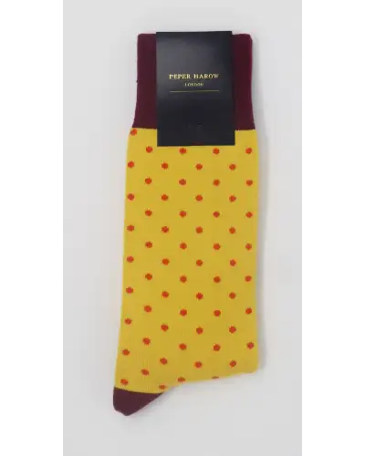 Men PEPER HAROW Pin Polka Mens Socks - Honey £16.00