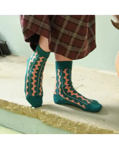 Women PEPER HAROW Groove Womens Socks - Green £15.00