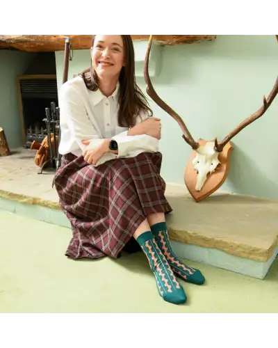 Women PEPER HAROW Groove Womens Socks - Green £15.00