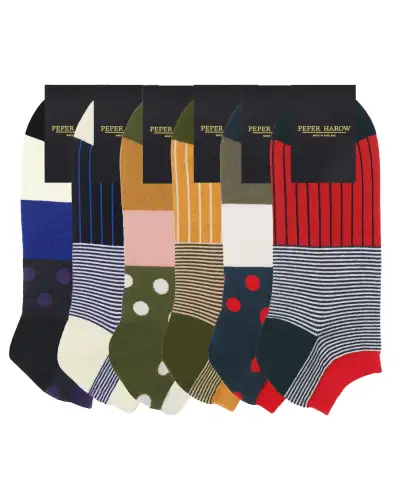 Men PEPER HAROW Mens Trainer Socks Bundle - Mayfair Oxford £65.00