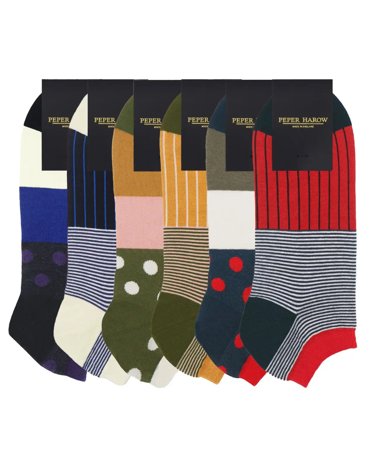 Men PEPER HAROW Mens Trainer Socks Bundle - Mayfair Oxford £65.00