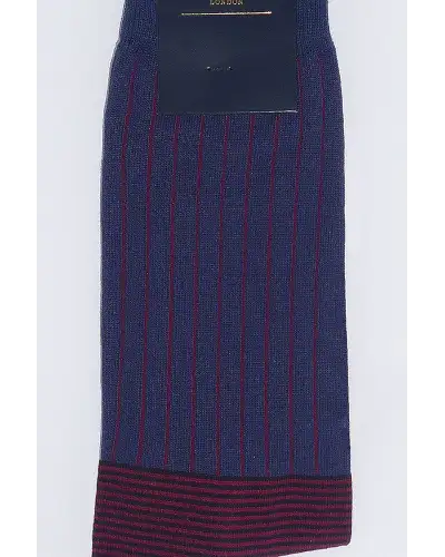 Men PEPER HAROW Oxford Stripe Mens Socks - Navy £16.00