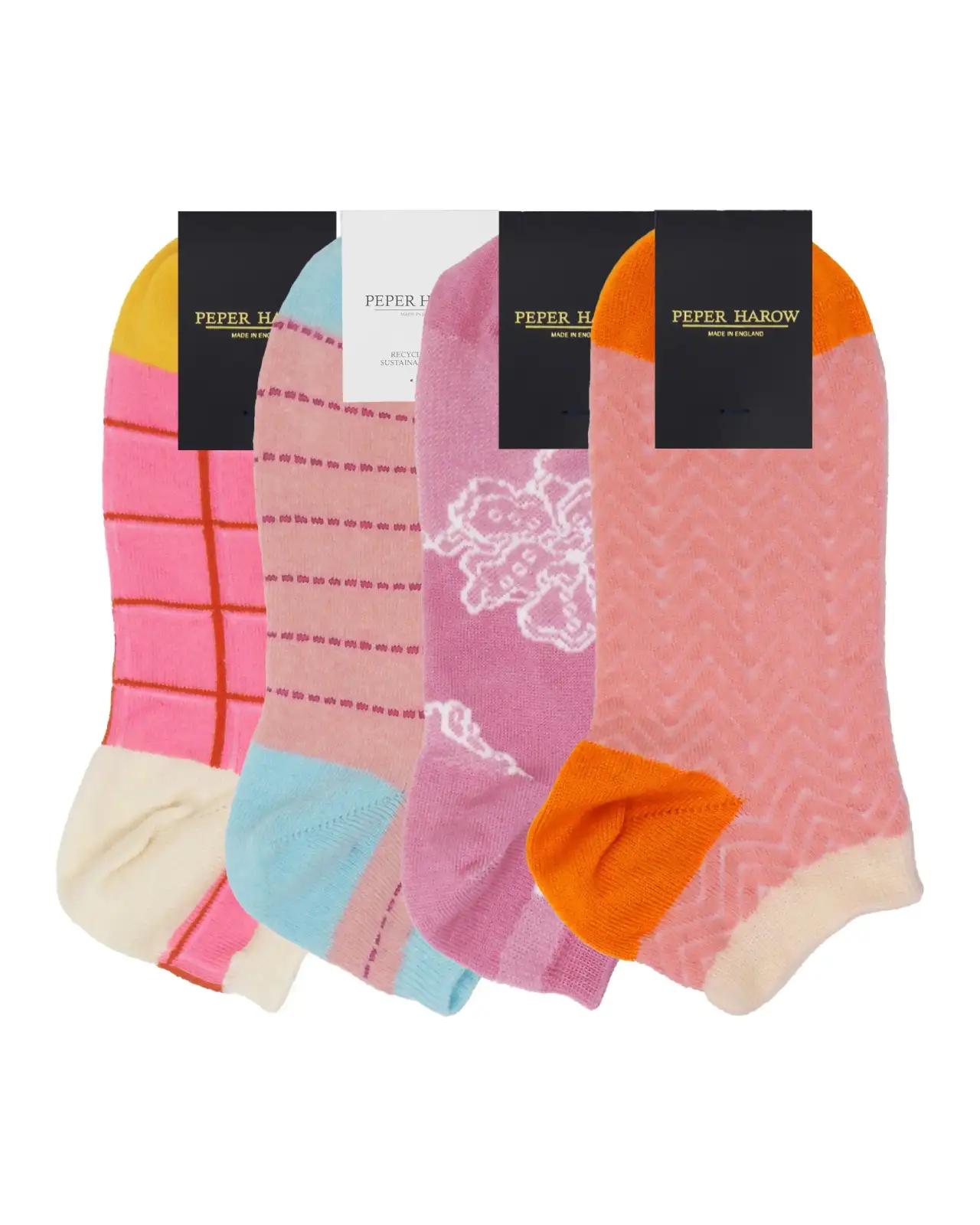 Women PEPER HAROW Womens Trainer Socks Bundle - Pink £33.00
