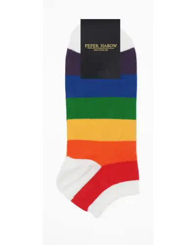 Women PEPER HAROW Block Stripe Womens Trainer Socks Bundle - Rainbow Earth £17.00
